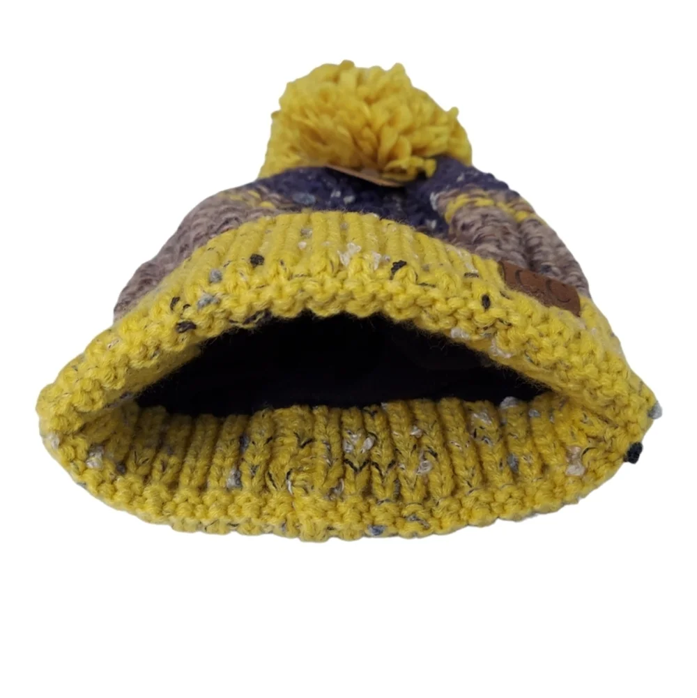 New Winter Thick Knit Beanie Hat Women Mustard Camel Soft Warm Lined Winter Hat
